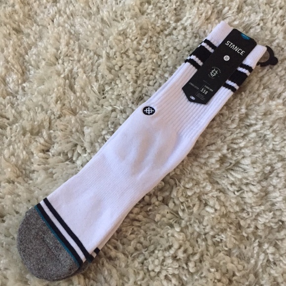 Stance Uncommon Solids White Crew Socks L 556 - Picture 4 of 5
